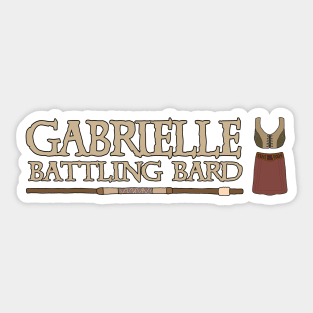 Gabrielle Battling Bard Sticker